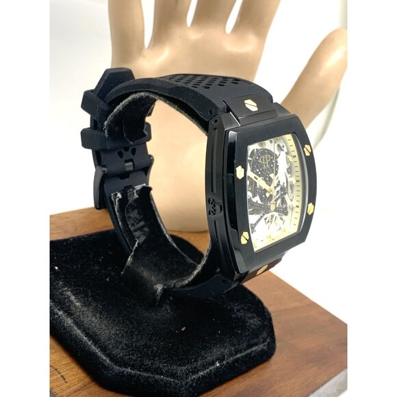 Philipp Plein Mens Watch PWBAA0521 Skull Automatic Silver Black Rubber Band 44mm - Picture 15 of 15